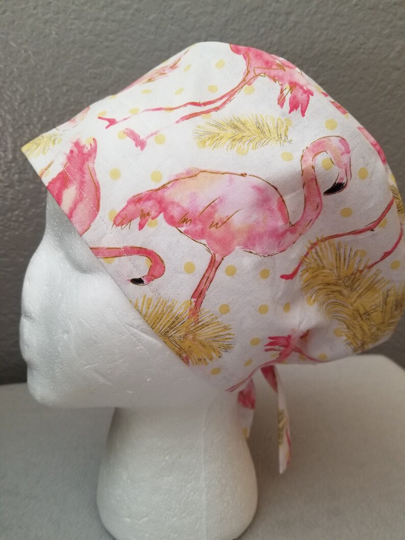 Flamingo Scrub Ht Flamingo Surgical Hat Flamingo Chmo hat Scrub Hat Surgical Hat Chemo hat Chef hat