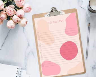 Pink Blob Daily Planner Instant Download - Notes, To-Do list, goal tracker, instant download, ready to print, personal use only