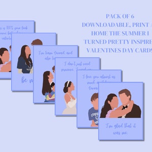 6 De zomer werd ik behoorlijk Instant Download afdrukbare Valentijnsdagkaarten, Valentijnskaarten voor kinderen, wenskaarten 4,45 x 5,5 inch, twee/pagina
