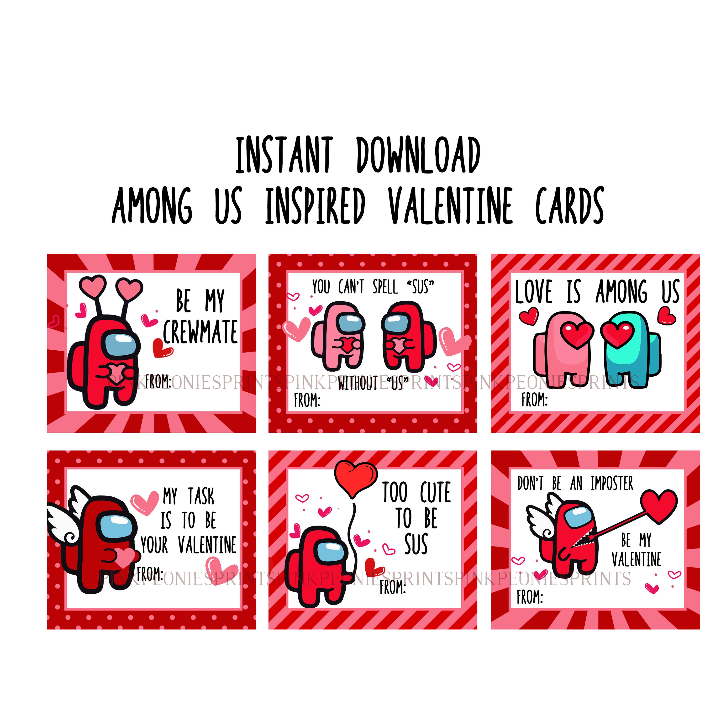 Among Us Valentine Cards