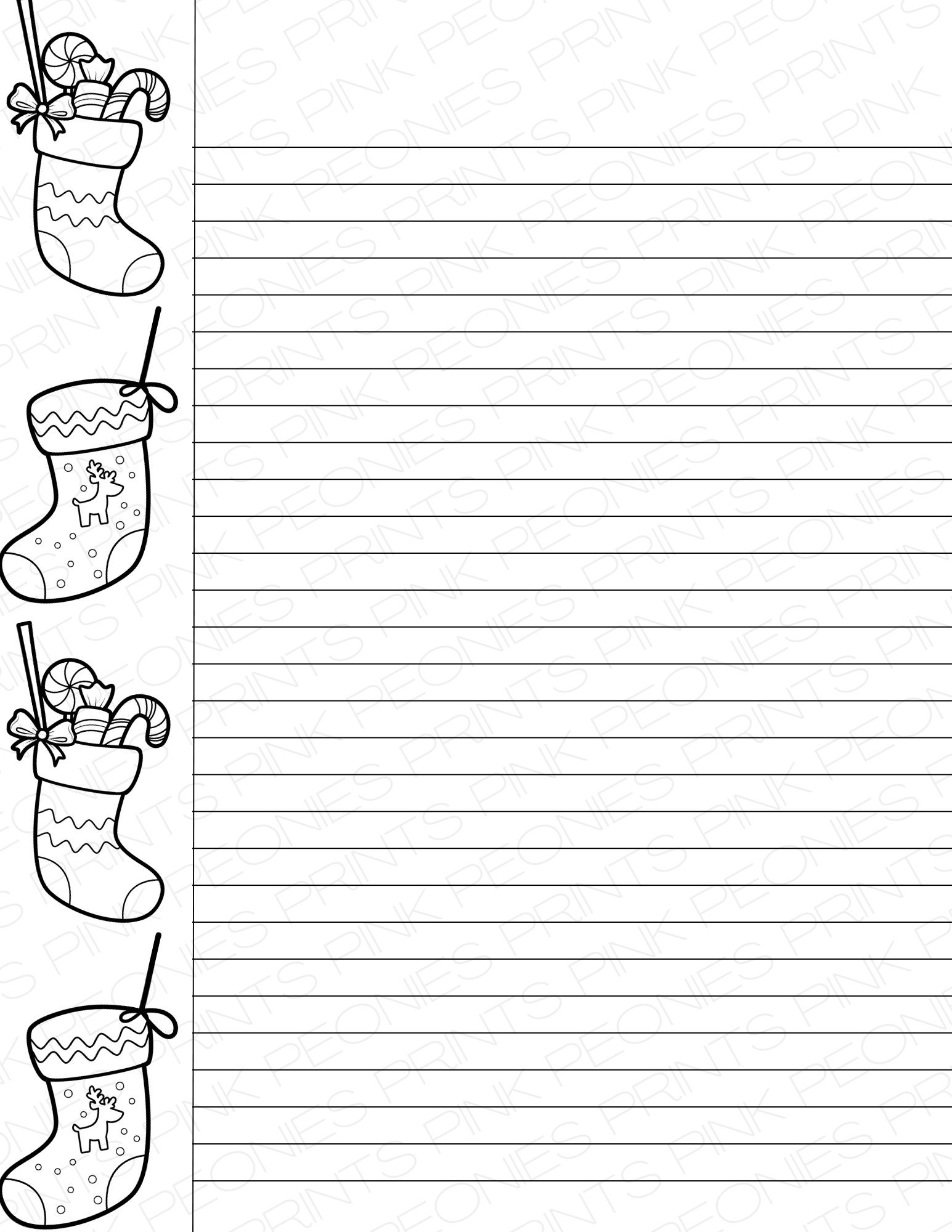 Winter Note Sheets 6 Unique Downloadable Winter/christmas Note Taking Pages Featuring ...