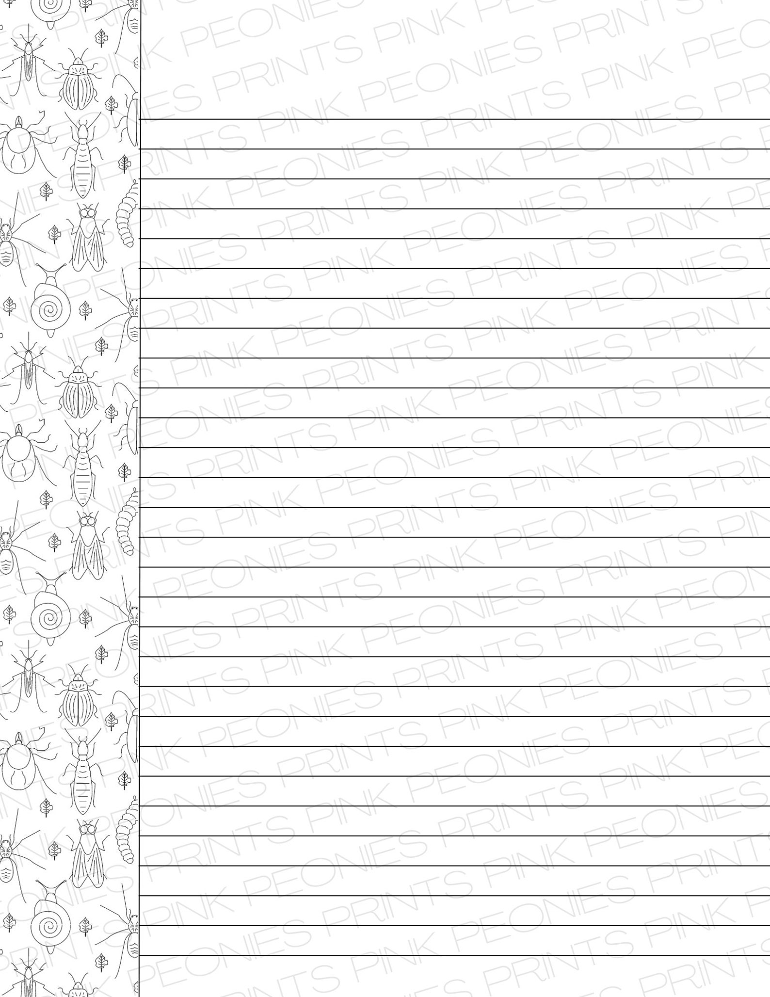 6 Unique Downloadable Bug Note Taking Pages Featuring Coloring Page ...