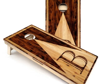 Wood Letter Cornhole Boards - Official Regulation Size Cornhole Set - Premium, Tournament and All-Weather Sizes Available