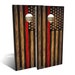Charred American Flag Thin Red Line Cornhole Boards - Outdoor Lawn Game - Perfect for Tailgating, Backyard Parties, Gifts - Includes 8 Bags