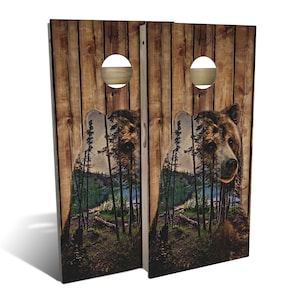 Bear Mountain Cornhole Boards - Outdoor Lawn Game - Perfect for Tailgating, Backyard Parties, Gifts - On Sale!