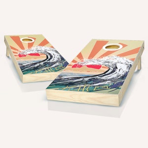 Waves Cornhole Boards - Outdoor Lawn Game - Perfect for Tailgating, Backyard Parties, Gifts - On Sale!