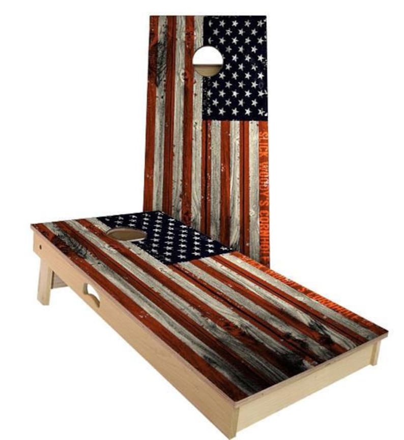 American flag handmade cornhole game - perfect for a patriotic party or 4th of July celebration. #americanflag