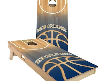 Cornhole Game Set: New Orleans Theme (Includes 2 Boards & 8 Bags)