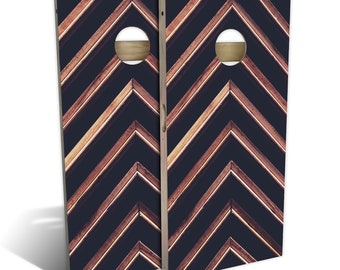 Angled Plank Cornhole Boards: Custom Designs, Includes 8 Bags
