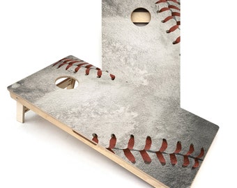 Worn Baseball Cornhole Boards: Regulation Size, Durable Outdoor Game