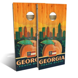 Georgia State Pride Cornhole Boards - Outdoor Lawn Game - Perfect for Tailgating, Backyard Parties, Gifts - On Sale!