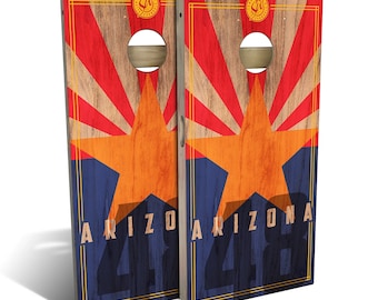 Arizona Flag 2.0 Cornhole Boards - Outdoor Lawn Game - Perfect for Tailgating, Backyard Parties, Gifts - On Sale!