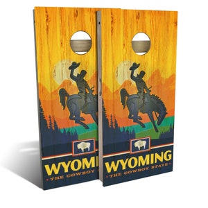 Wyoming State Pride Cornhole Boards - Outdoor Lawn Game - Perfect for Tailgating, Backyard Parties, Gifts - On Sale!