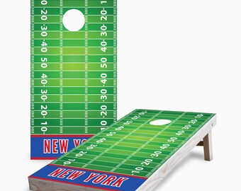 New York Football Cornhole Set - Portable Outdoor Tailgating Game