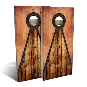 Burnt Wood Pyramid Cornhole Boards - Outdoor Lawn Game - Perfect for Tailgating, Backyard Parties, Gifts - On Sale!
