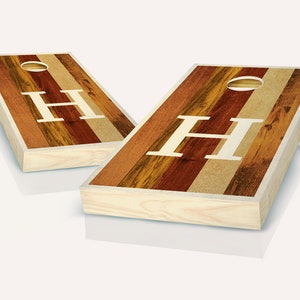 Multicolored Monogram White Cornhole Boards - Outdoor Lawn Game - Perfect for Tailgating, Backyard Parties, Gifts - On Sale!