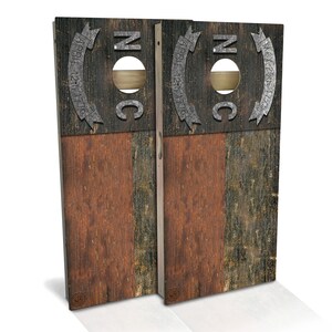 North Carolina Flag Rustic Cornhole Boards - Outdoor Lawn Game - Perfect for Tailgating, Backyard Parties, Gifts - On Sale!