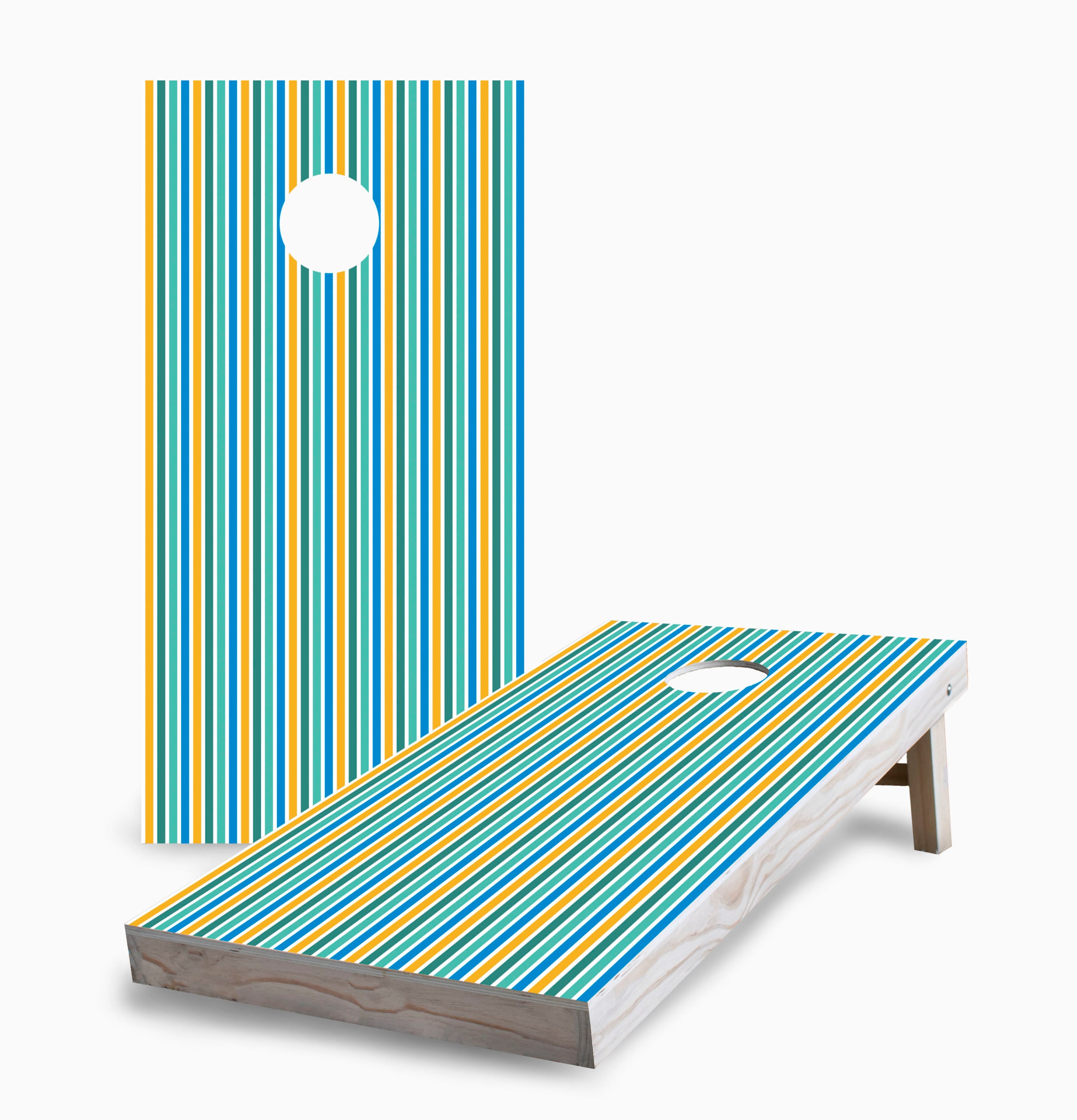 Stripe Pattern Cornhole Set: 2x4 Boards With 8 Corn-filled Bags - Etsy