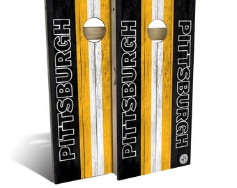 Pittsburgh Football Cornhole Boards - Outdoor Lawn Game - Perfect for Tailgating, Backyard Parties, Gifts - On Sale!