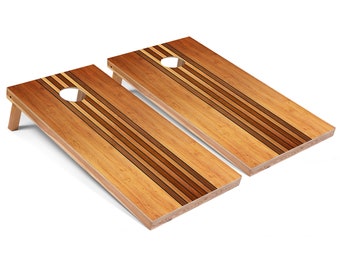 Cornhole Boards Set: Retro Wood Design - Includes 8 Corn-Filled Bags