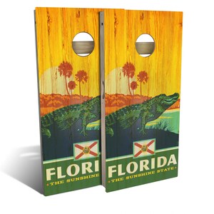 Florida State Pride Cornhole Boards - Outdoor Lawn Game - Perfect for Tailgating, Backyard Parties, Gifts - On Sale!