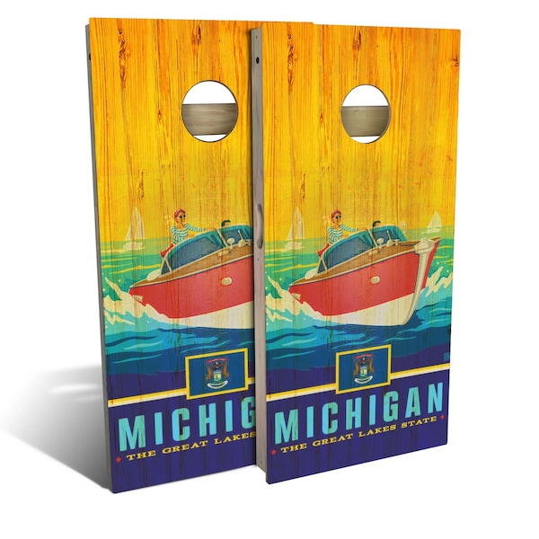 Michigan State Pride Cornhole Boards - Outdoor Lawn Game - Perfect for Tailgating, Backyard Parties, Gifts - On Sale!