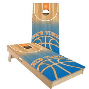 New York Basketball Cornhole Boards - Outdoor Lawn Game - Perfect for Tailgating, Backyard Parties, Gifts - On Sale!