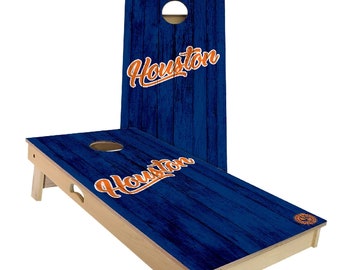 Houston Vintage Baseball Cornhole Boards - Outdoor Lawn Game - Perfect for Tailgating, Backyard Parties, Gifts - On Sale!