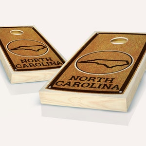 North Carolina State Stained Cornhole Boards - Outdoor Lawn Game - Perfect for Tailgating, Backyard Parties, Gifts - On Sale!