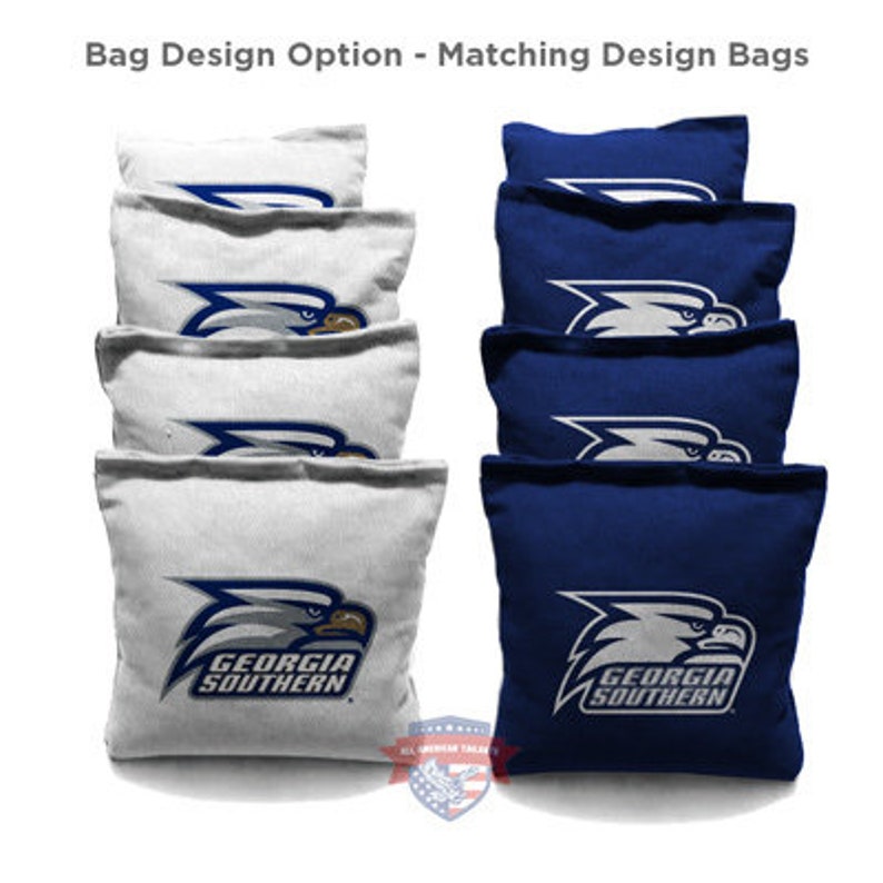 Georgia Southern Head Logo Blue Matching Border Cornhole Boards Backyard Party Tailgate SALE Made in USA