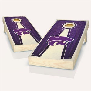 Cornhole Game Set: Kansas State Wildcats Design (Includes Custom Team Bags)