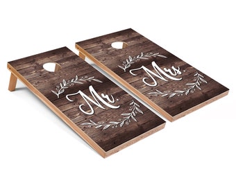 Mr & Mrs Themed Cornhole Boards - Outdoor Lawn Game - Perfect for Tailgating, Backyard Parties, Gifts - On Sale!
