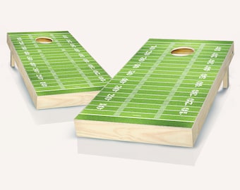 Cornhole Boards Set: Football Tailgate Game (Includes 8 Corn Bags)
