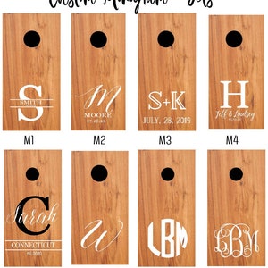 Custom Monogram Cornhole Boards - Design Personalized Outdoor Lawn Game for Gifts, Weddings, Bride, Groom, Engagement, Anniversary, Family