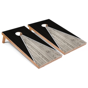 Black Pyramid Cornhole Boards - Outdoor Lawn Game - Perfect for Tailgating, Backyard Parties, Gifts - On Sale!