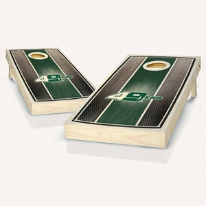 UNC Charlotte Stained Striped Cornhole Boards - Officially Licensed NCAA Outdoor Lawn Game - Includes Custom Team Bags - On Sale!