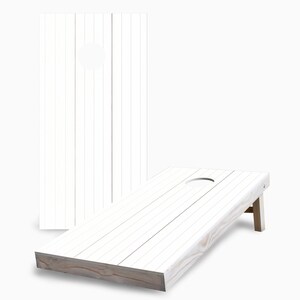 White Wood Wall 2x4 Cornhole Set - Outdoor Lawn Game - Perfect for Tailgating, Backyard Parties, Gifts - On Sale!