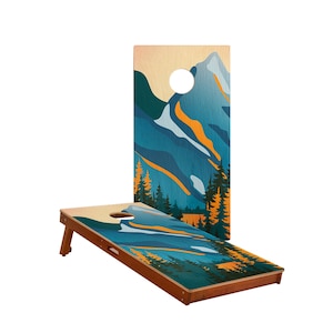 Elakai Grand Teton Cornhole Boards - 100% Premium Mahogany Moisture-Resistant All-Weather Outdoor Lawn Game