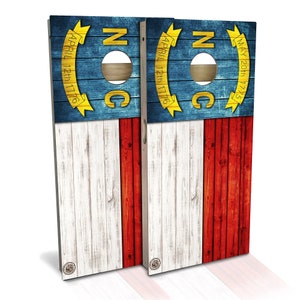 North Carolina Flag Cornhole Boards - Outdoor Lawn Game - Perfect for Tailgating, Backyard Parties, Gifts - On Sale!
