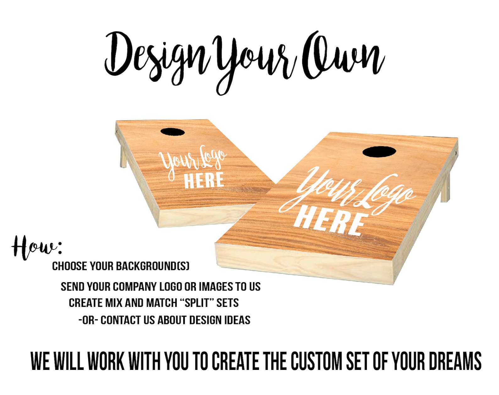 Custom Cornhole Boards - Design Your Own Personalized Outdoor Lawn Game for Gifts, Weddings, Bride, Groom, Engagement, Anniversary, Family - 2x4 Backyard Boards (Corn Filled Bags), NO Accessories