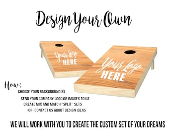 Custom Cornhole Boards - Design Your Own Personalized Outdoor Lawn Game for Gifts, Weddings, Bride, Groom, Engagement, Anniversary, Family