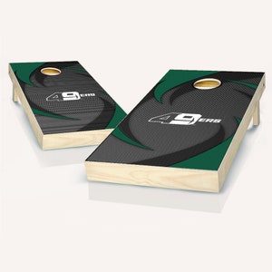 UNC Charlotte Swoosh Cornhole Boards - Officially Licensed NCAA Outdoor Lawn Game - Includes Custom Team Bags - On Sale!
