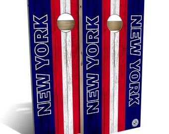New York Football Cornhole Boards - Lightweight Backyard Game Set