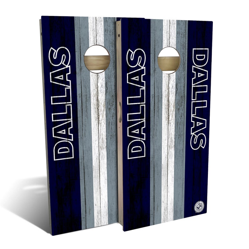 Dallas Football Cornhole Boards - Outdoor Lawn Game - Perfect for Tailgating, Backyard Parties, Gifts - Includes 8 Bags 