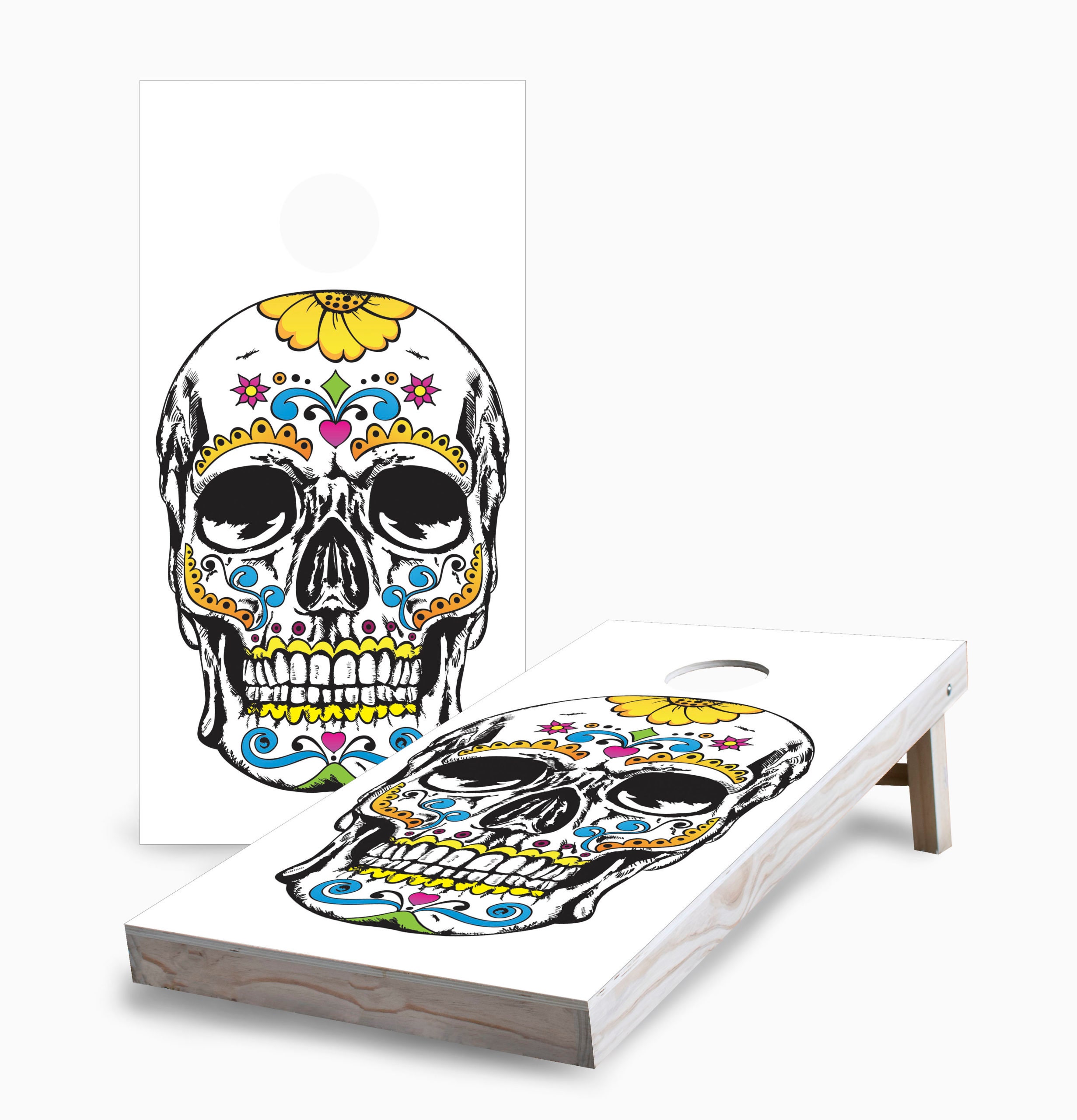 Sugar Skull Cornhole Set - Foldable Boards With Matching Bags - Etsy
