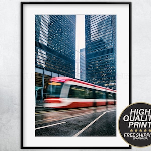 Toronto Streetcar, Fine Art Photograph, CN Tower Toronto Wall Art Print, Toronto Home Decor, Gift for Him, Urban Art, Toronto Photography