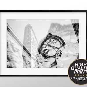 New York Wall Art, 5th Avenue Clock, Flatiron Building Photograph, Fine Art Photograph, New York, Madison Square, Home Decor, Julien Bastide