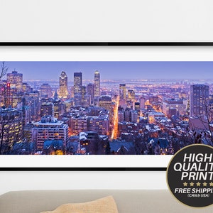 Panoramic Montreal Photography Print, Large Wall Art Print, Montreal Skyline, Urban Art, Montreal Print, Gift for Him, Montreal Art Poster