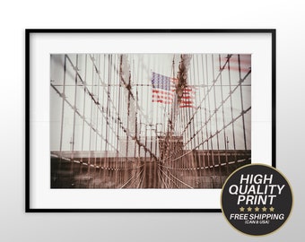 New York Photography, Brooklyn Bridge, New York Wall Art, New York Poster, Fine Art Photo, Manhattan Wall Art, Gift for Him, Home Decor, Art