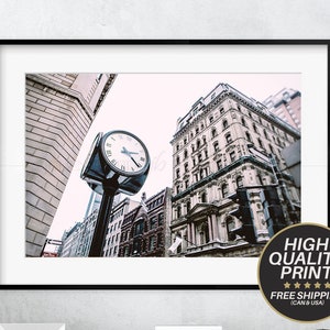 Street Clock Montreal Photography, Wall Art Poster, Large Photograph, Modern Poster, Fine Art Print, Urban landscape, Small and Large Prints